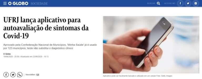 Print do site O Globo falando com Minha Saude