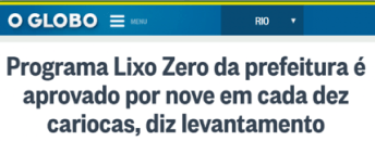 Print Noticia Globo lixo zero